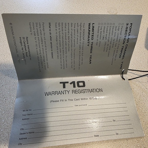 Rokinon T10 Camera Tripod - Picture 9 of 9